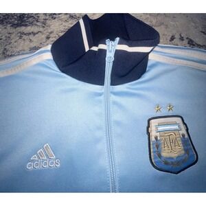 Adidas Argentina National Team Track Jacket Messi #10 2013/14 Sky Blue Sz S Vtg